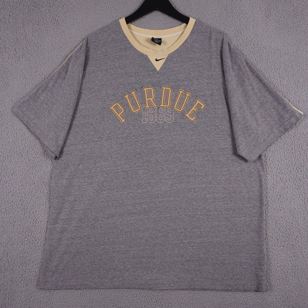 Vintage 90s Purdue Boilermakers Shirt Men XXL Gray Embroidered Nike Team Swoosh